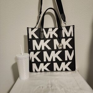 Michael Kors Black and White Tote Bag
